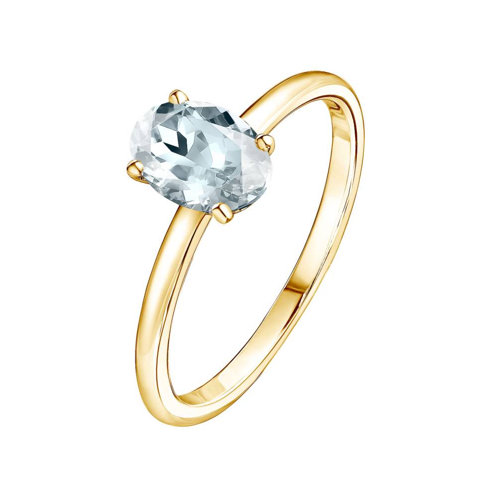 Ring Yellow gold Aquamarine Lady Ovale 2