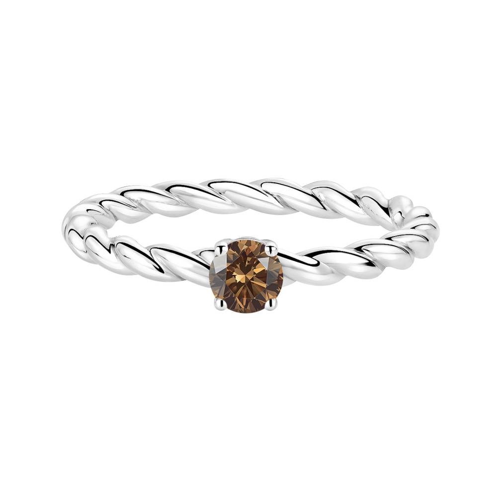 Ring Weißgold Diamant-Schokolade und diamanten Capucine 4 mm 2