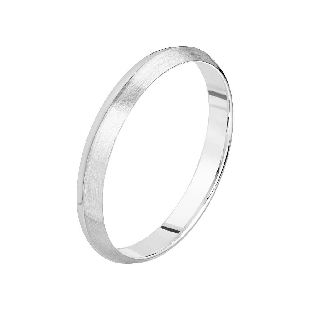 Wedding band White gold Thésée Love Brossée 3 mm 2