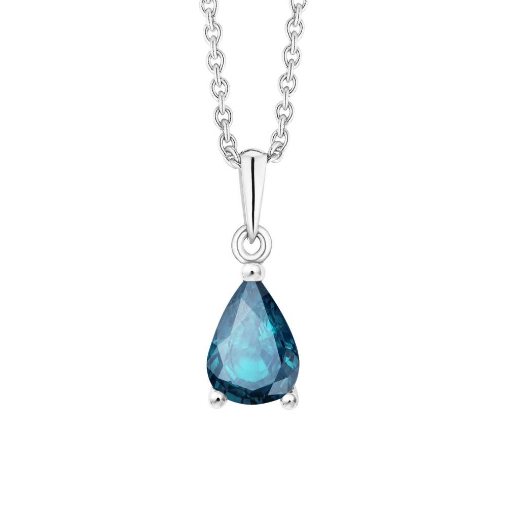 Pendant White gold London Blue Topaz Goutte 2