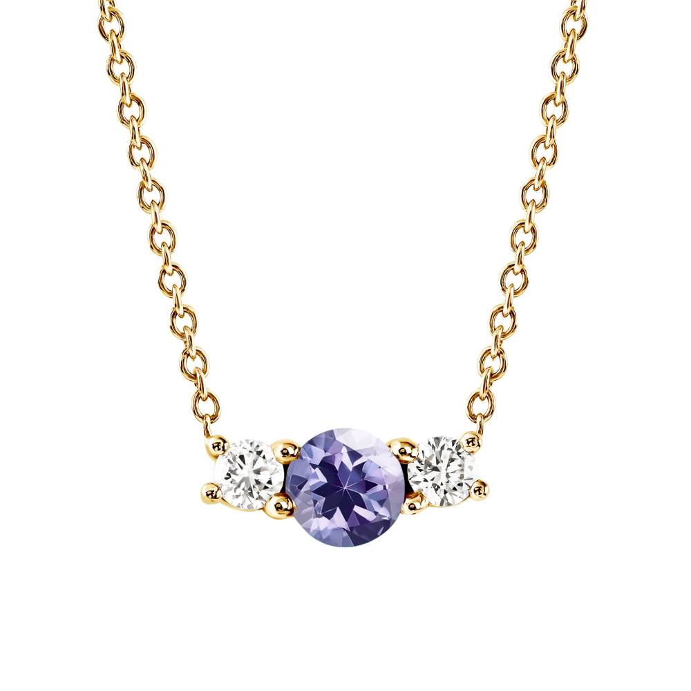 Pendant Yellow gold Tanzanite and diamonds Lady Duo 2