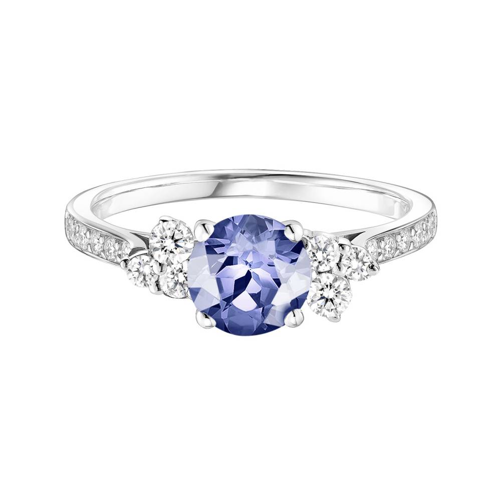 Bague Platine Tanzanite et diamants Baby EverBloom 6 mm Pavée 2