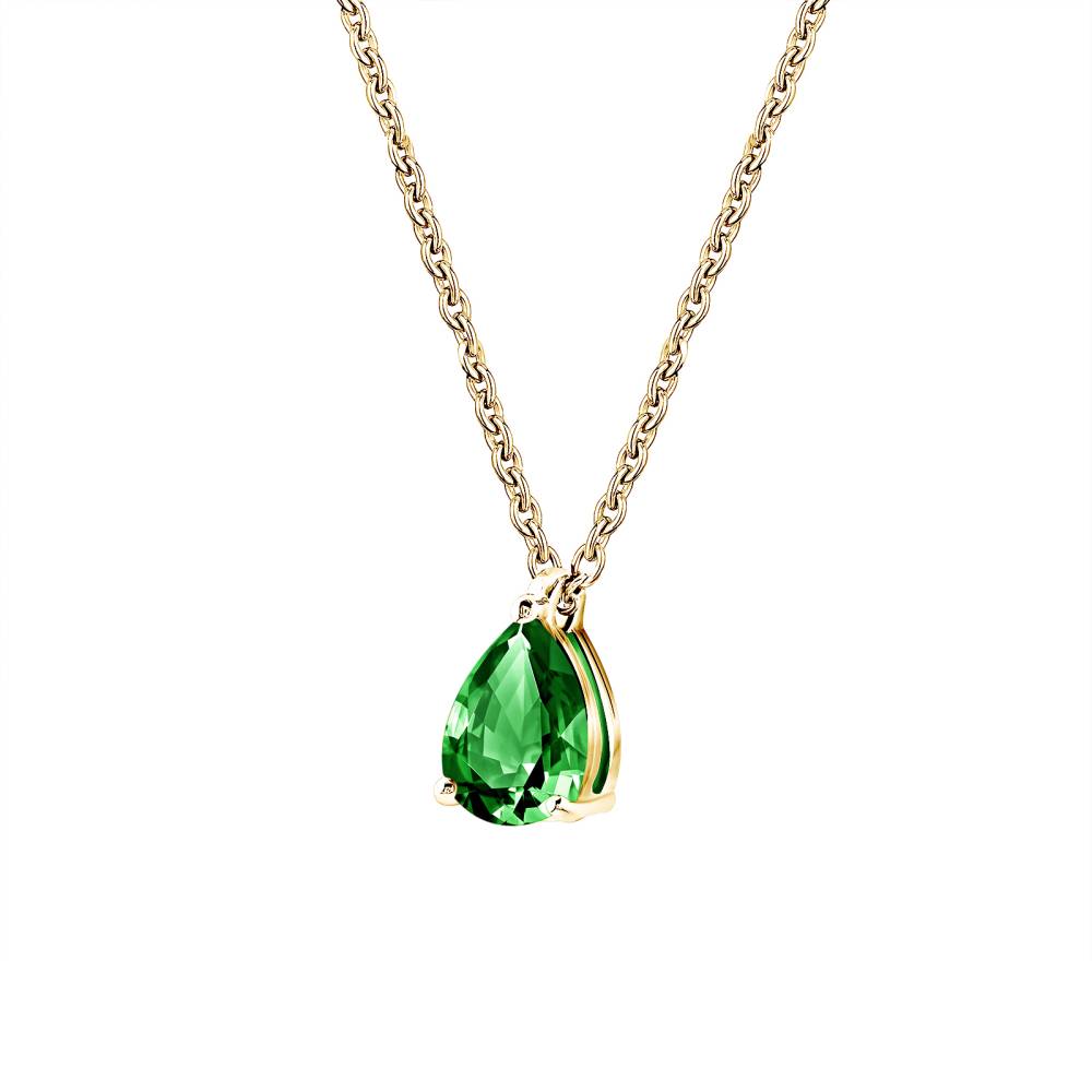 Pendant Yellow gold Tsavorite and diamonds Lady Poire M 3