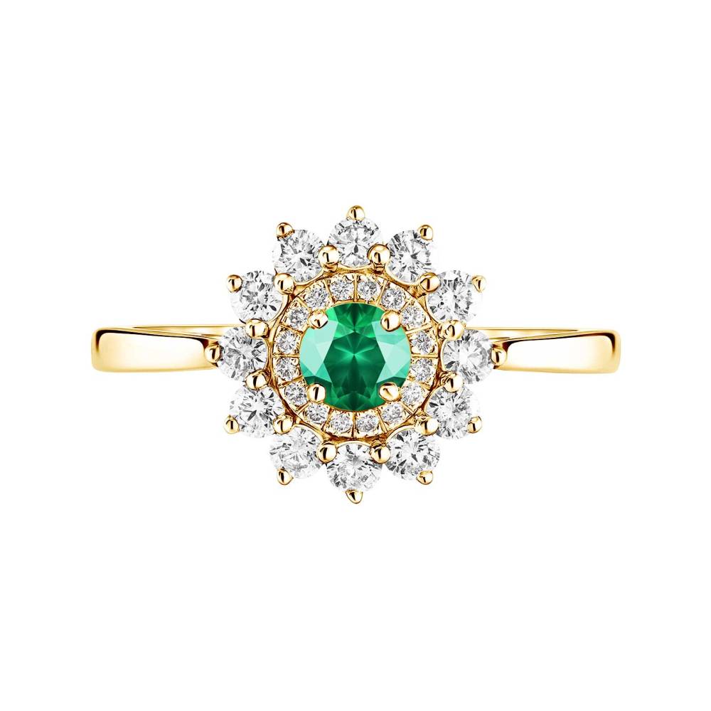 Ring Yellow gold Emerald Lefkos 4 mm 2