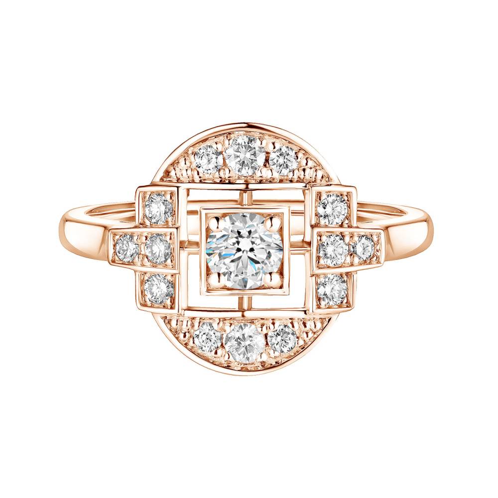 Ring Rose gold Diamond Art Déco Solo 2