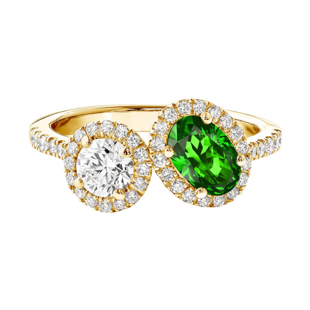 Ring Yellow gold Tsavorite and diamonds AlterEgo Ovale L 2