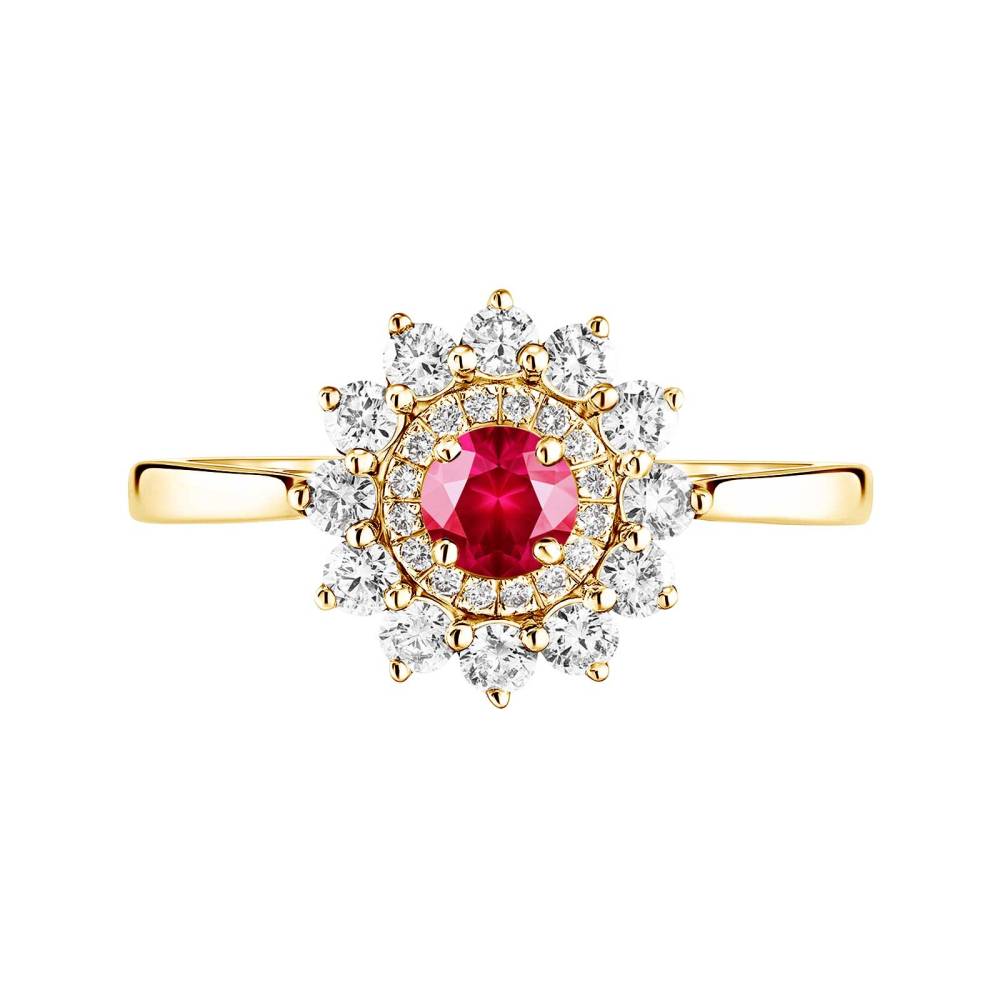 Ring Yellow gold Ruby Lefkos 4 mm 2