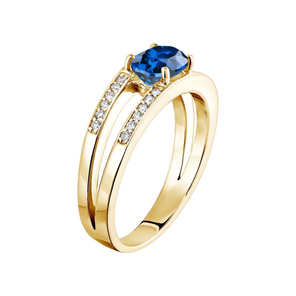 Ring Gelbgold Saphir und diamanten Cassandra 3