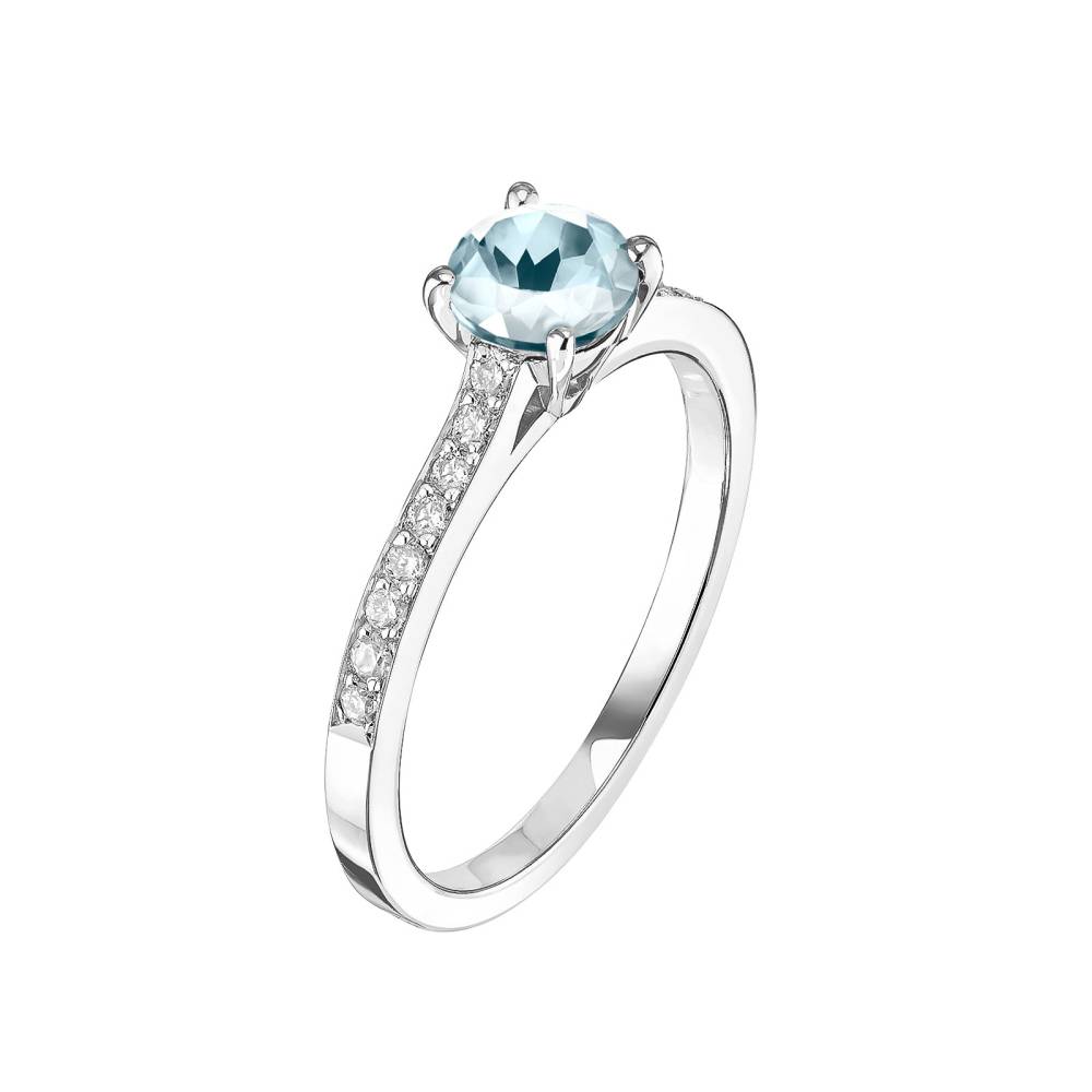 Ring Platin Aquamarin und diamanten Lady Pavée 2