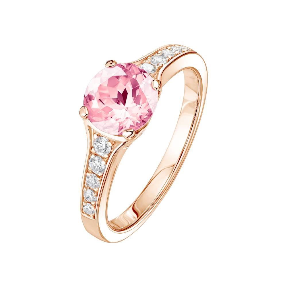 Bague Or rose Tourmaline et diamants Victoria 2