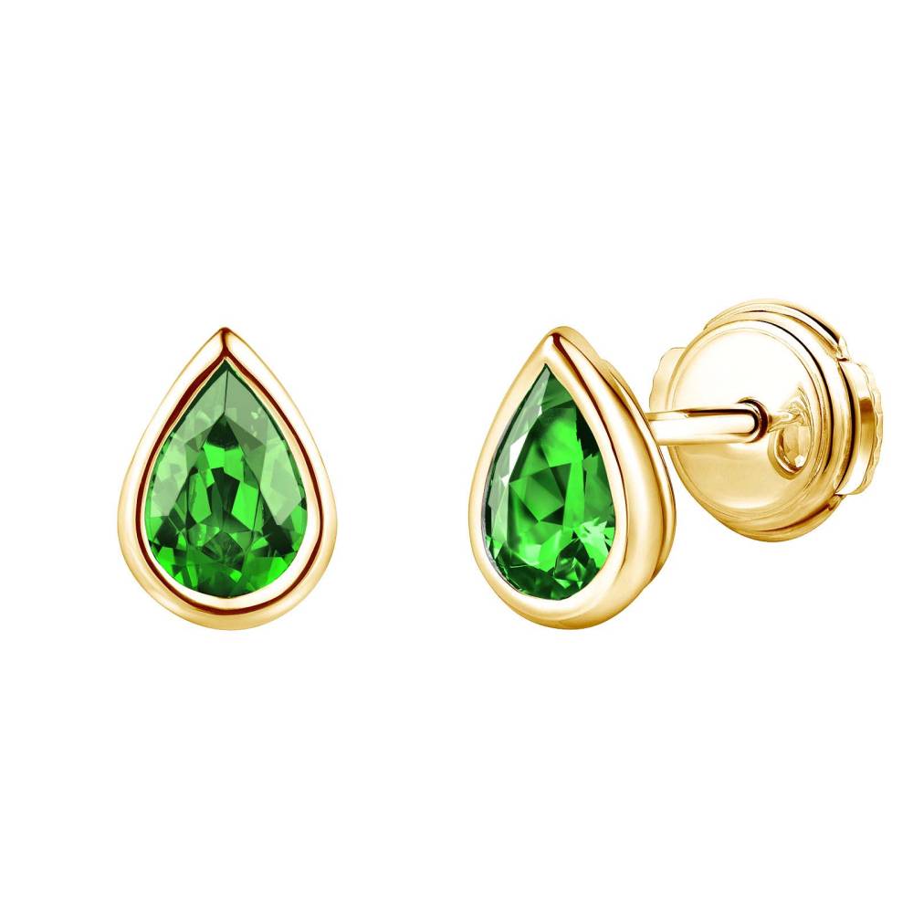 Boucles d'oreilles Or jaune Tsavorite Gemmyorama 2