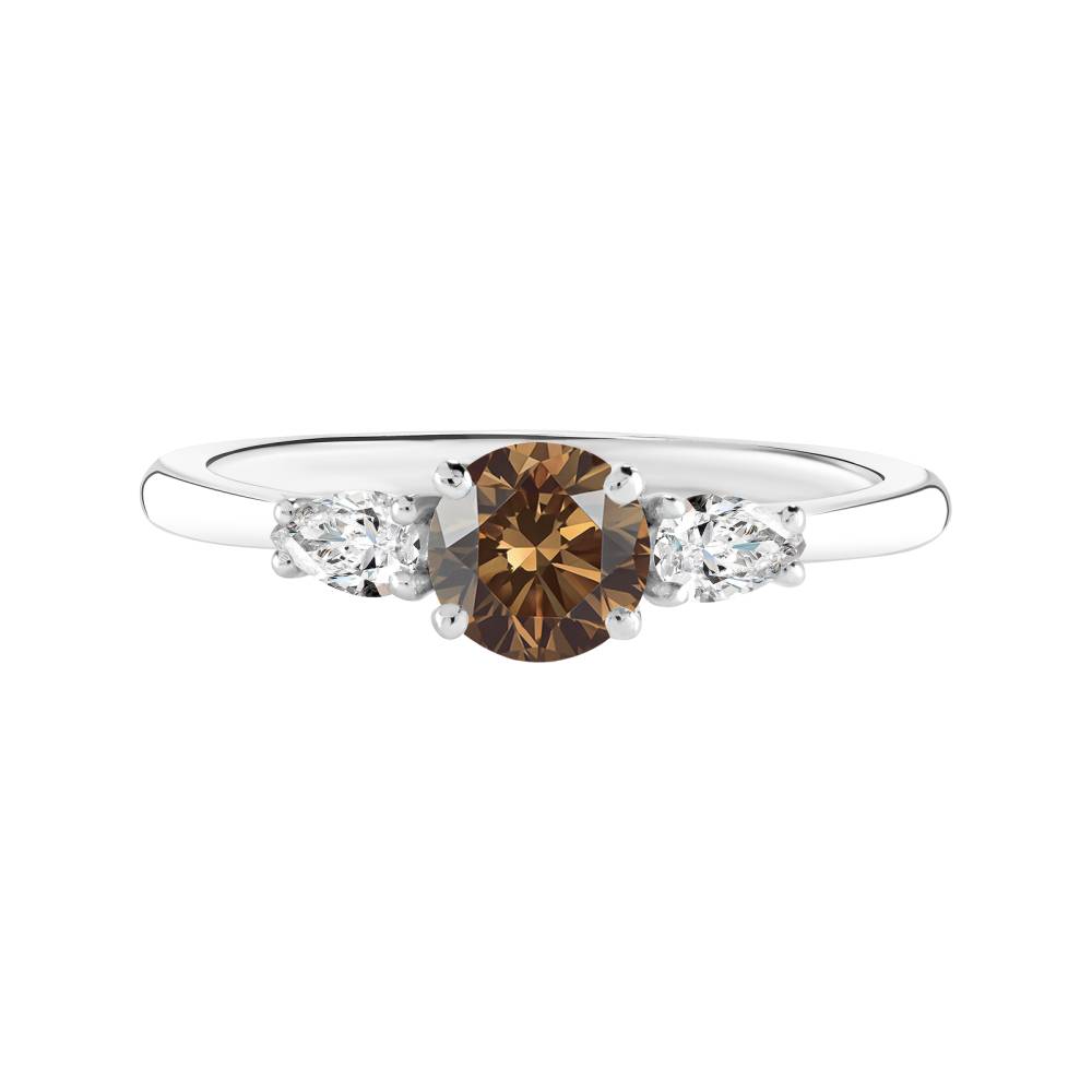 Ring Platinum Chocolate Diamond and diamonds Little Lady Duo de Poires 2