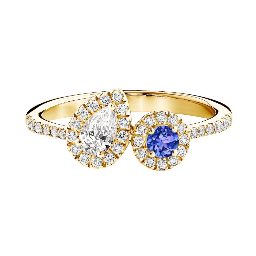 Ring Yellow gold Tanzanite and diamonds AlterEgo Poire 2