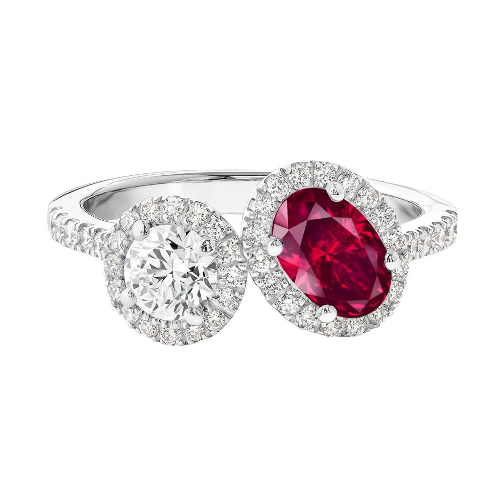 Ring Platinum Ruby and diamonds AlterEgo Ovale L 2