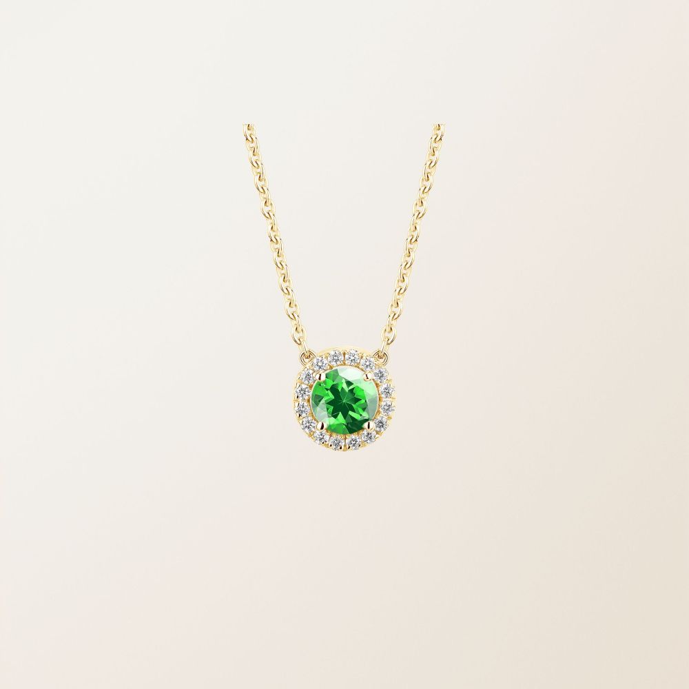 Anhänger Gelbgold Tsavorit und diamanten Rétromantique S 2