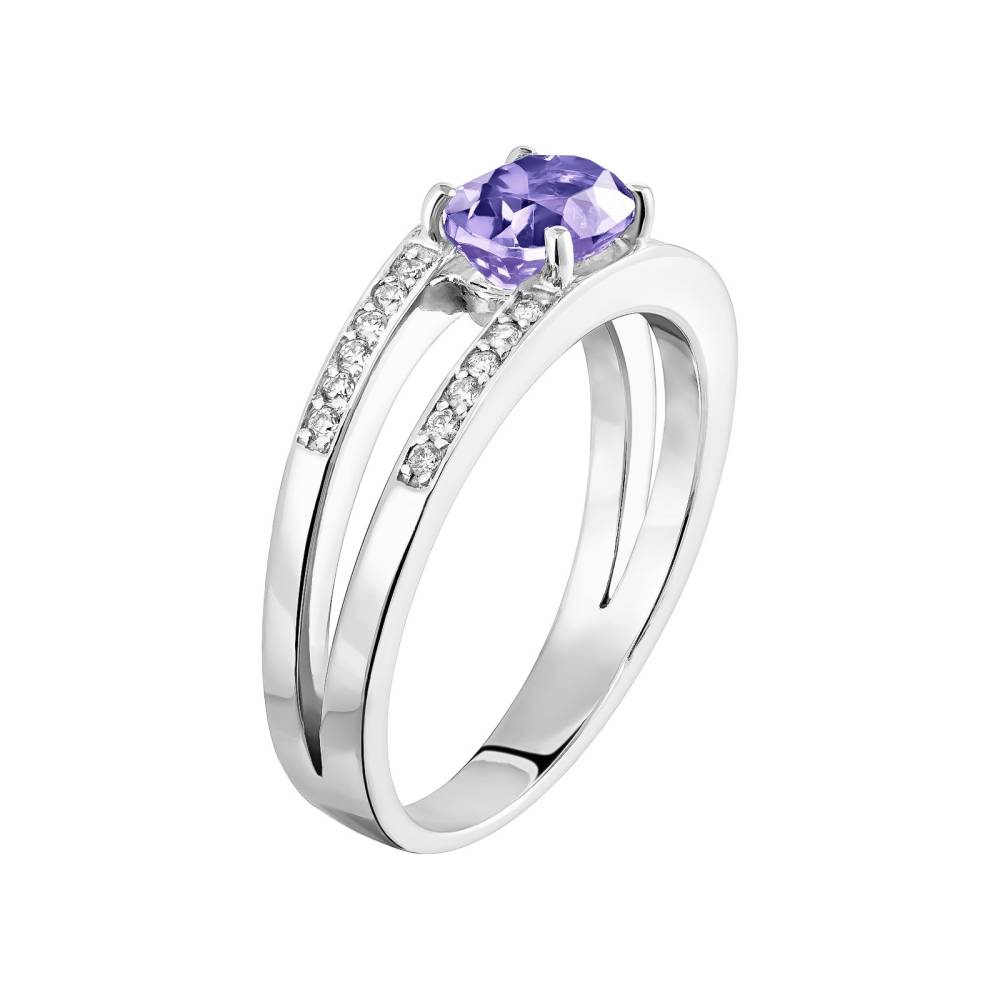 Ring Platin Tansanit und diamanten Cassandra 3