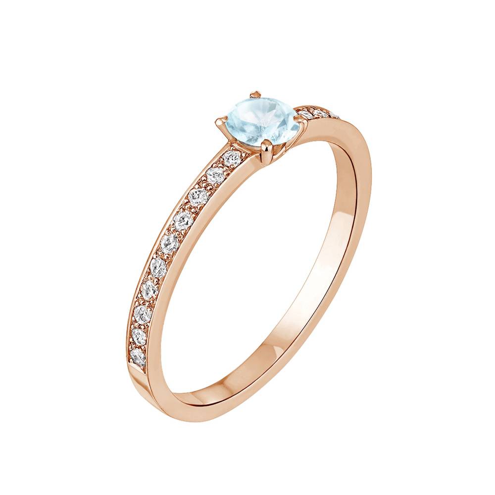 Ring Roségold Aquamarin und diamanten Milady 2