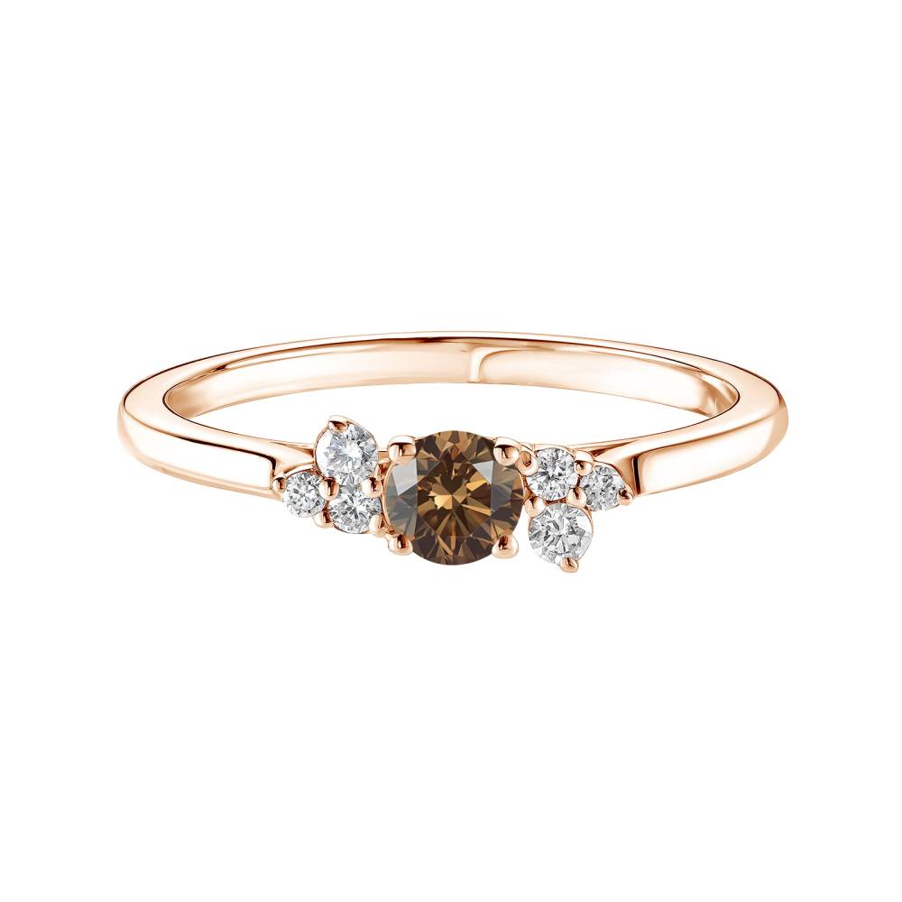 Ring Rose gold Chocolate Diamond and diamonds Baby EverBloom 2