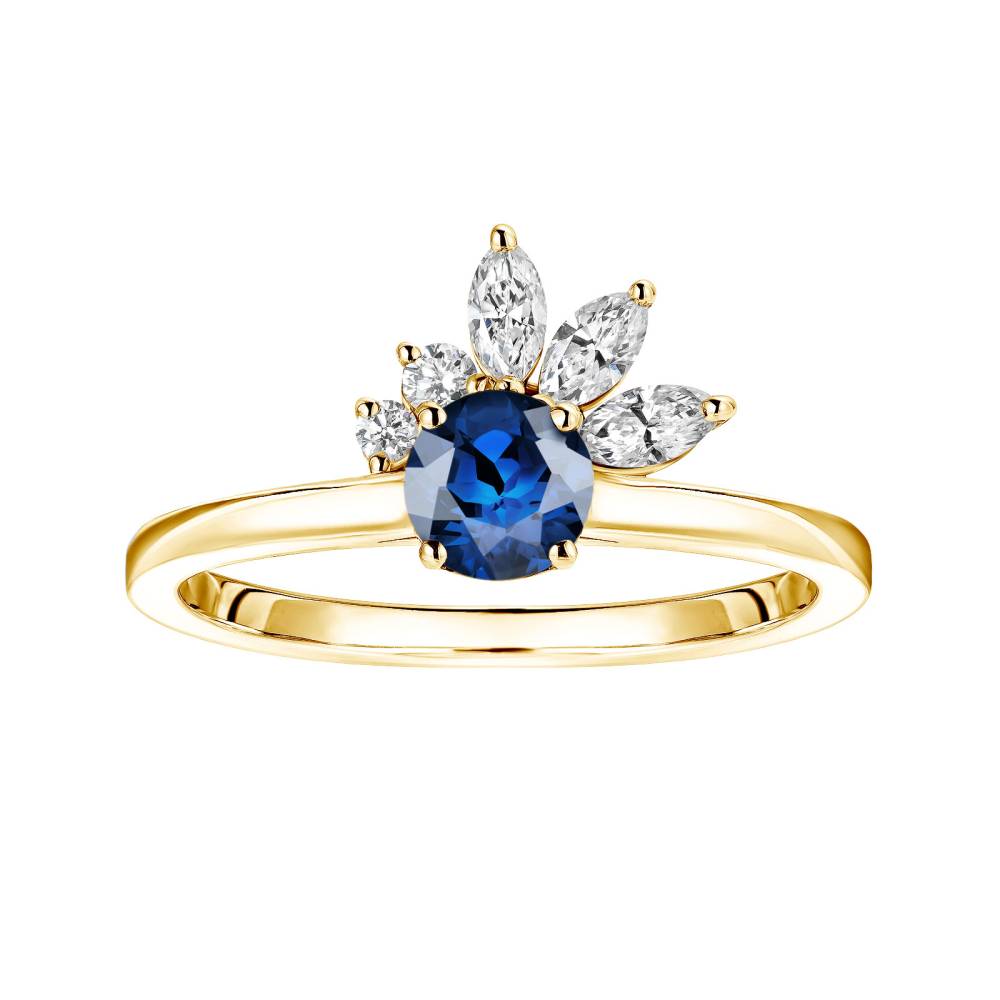 Ring Yellow gold Sapphire and diamonds Little EverBloom 2