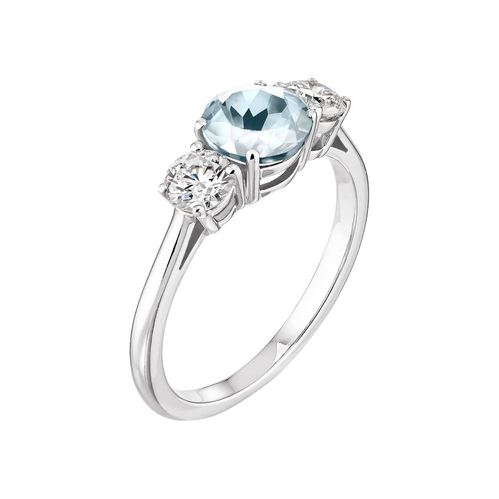 Ring Platinum Aquamarine Lady Duo 2