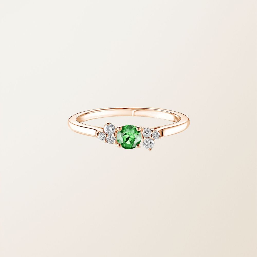 Ring Rose gold Tsavorite and diamonds Baby EverBloom 2