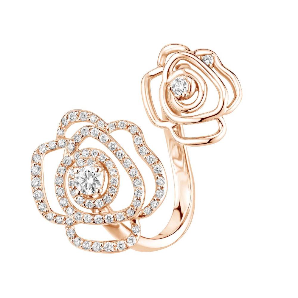 Bague Or rose Diamant PrimaRosa Duo de Roses 2