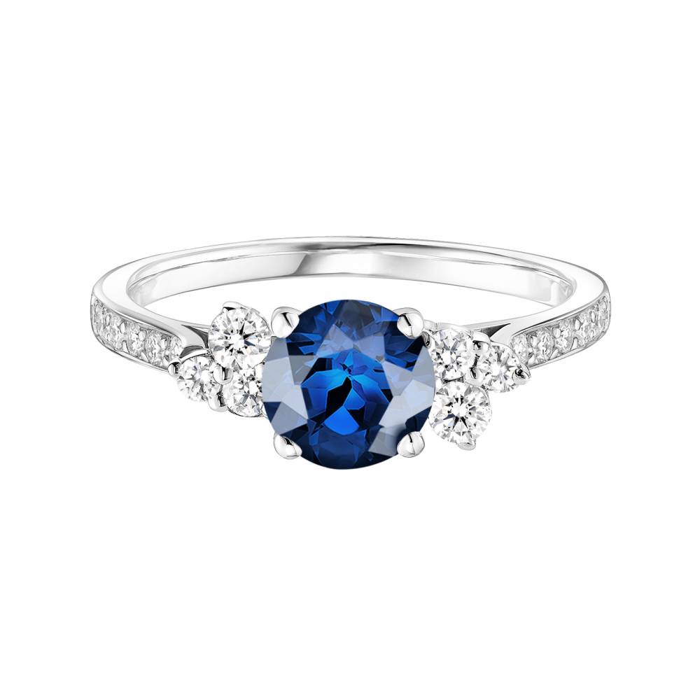 Ring White gold Sapphire and diamonds Baby EverBloom 6 mm Pavée 2