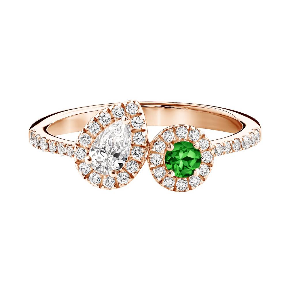 Ring Rose gold Tsavorite and diamonds AlterEgo Poire 2