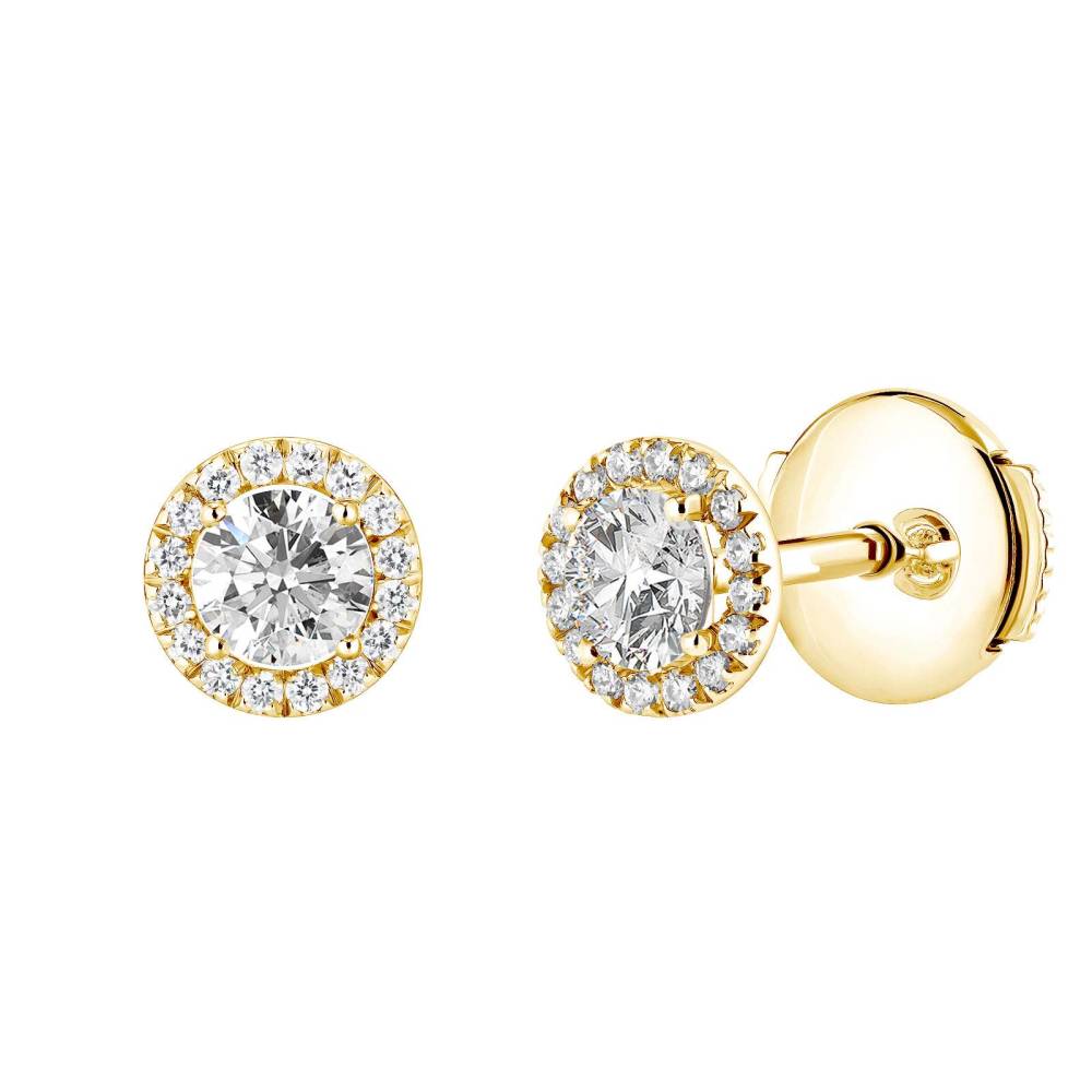 Boucles d'oreilles Or jaune Diamant Rétromantique S 2