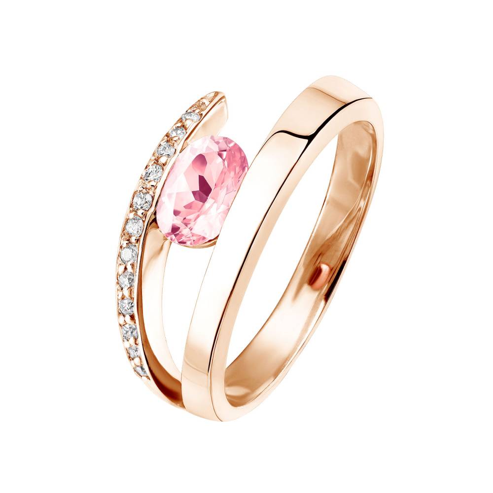 Bague Or rose Tourmaline et diamants Ananta 2