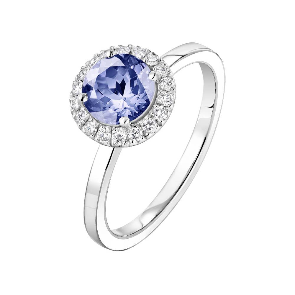 Bague Platine Tanzanite et diamants Rétromantique L 2