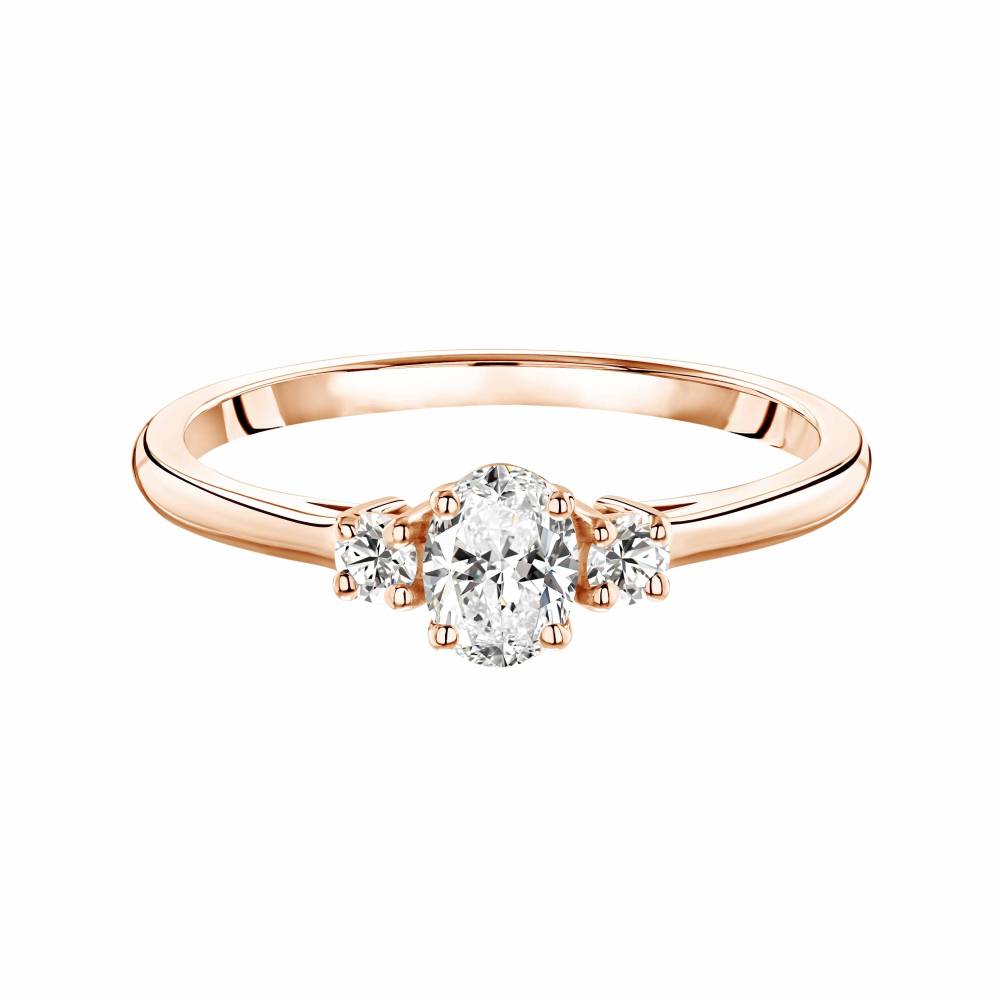 Ring Rose gold Diamond Baby Lady Duo Ovale 2