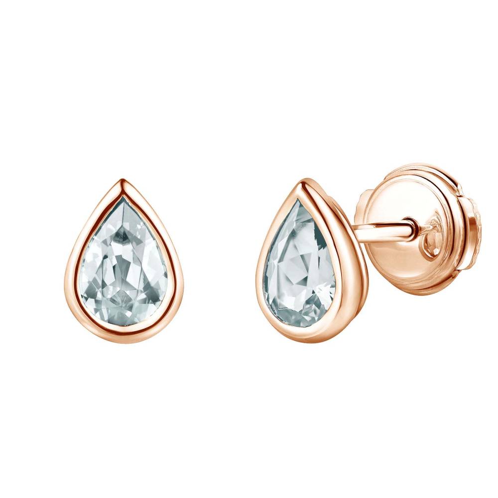 Earrings Rose gold Aquamarine Gemmyorama 2