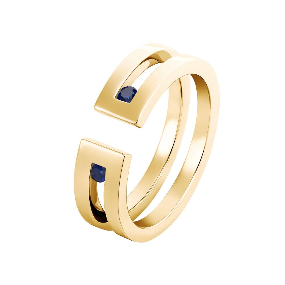 Ring Gelbgold Saphir Thésée Duo 2