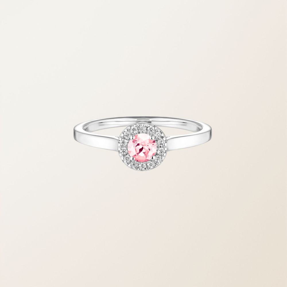Ring Platinum Tourmaline and diamonds Rétromantique S 2
