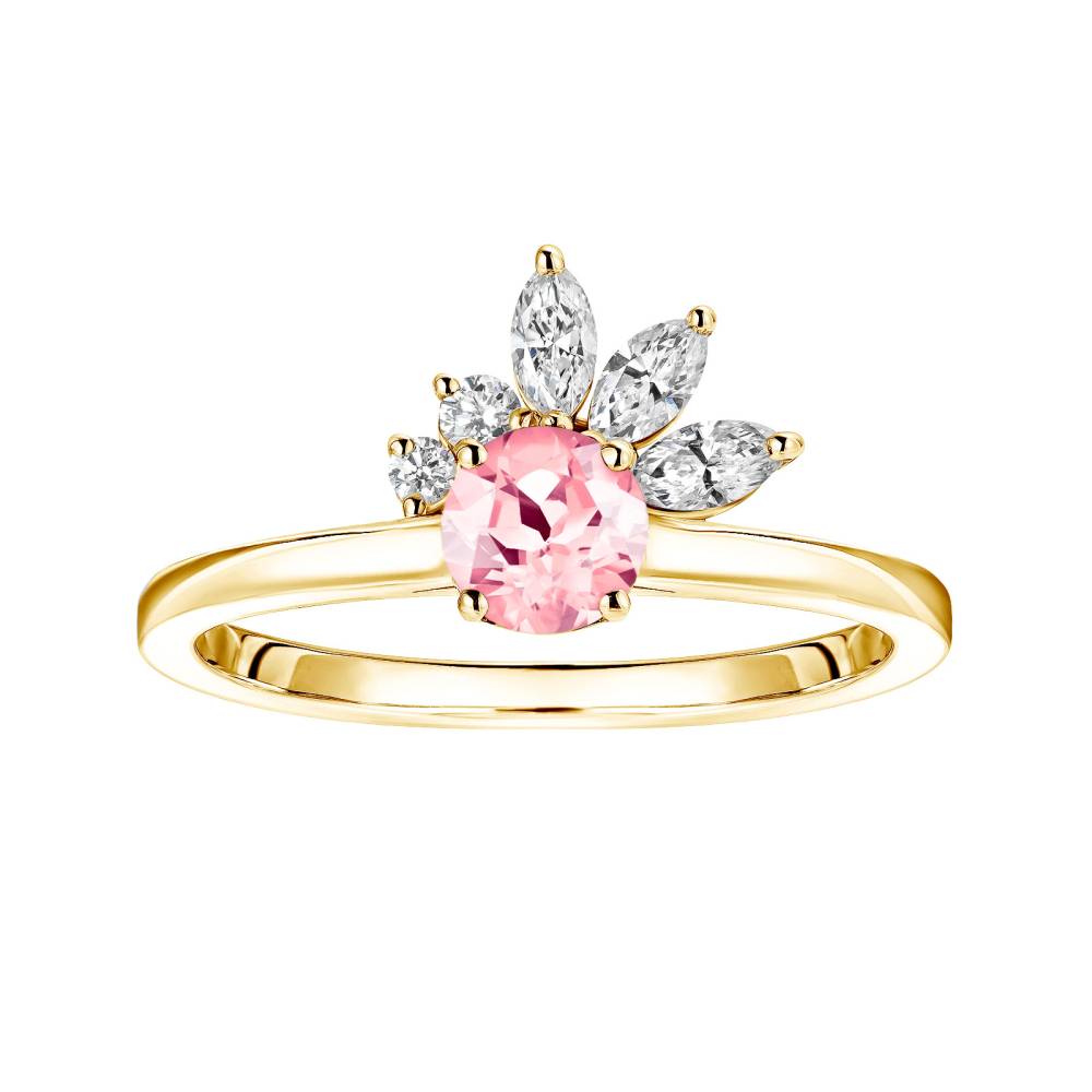 Ring Yellow gold Tourmaline and diamonds Little EverBloom 2