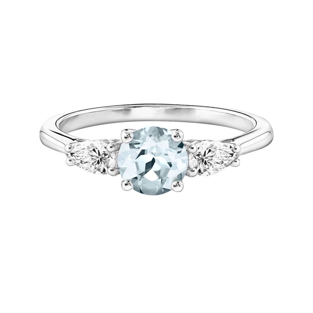 Ring Platinum Aquamarine and diamonds Lady Duo de Poires 2