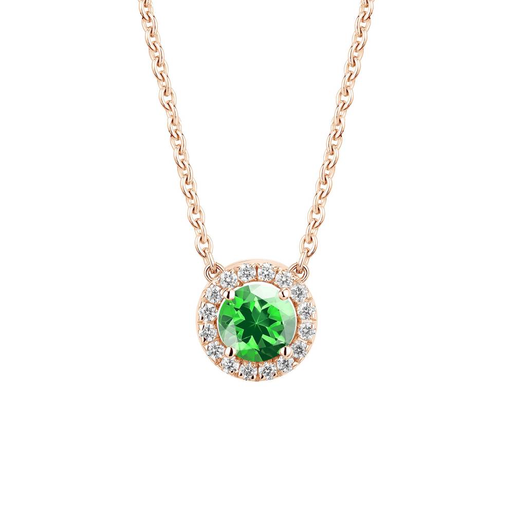 Pendant Rose gold Tsavorite and diamonds Rétromantique S 2