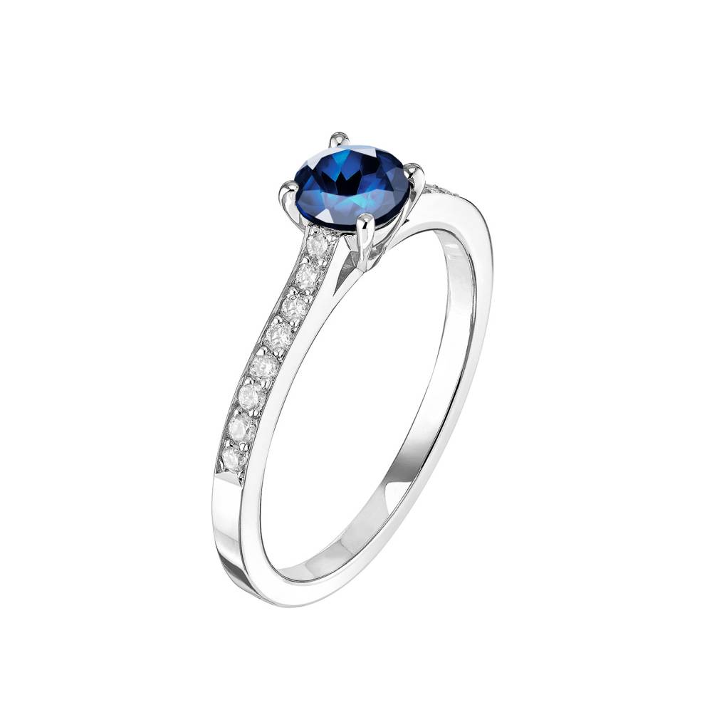 Ring White gold Sapphire and diamonds Little Lady Pavée 2