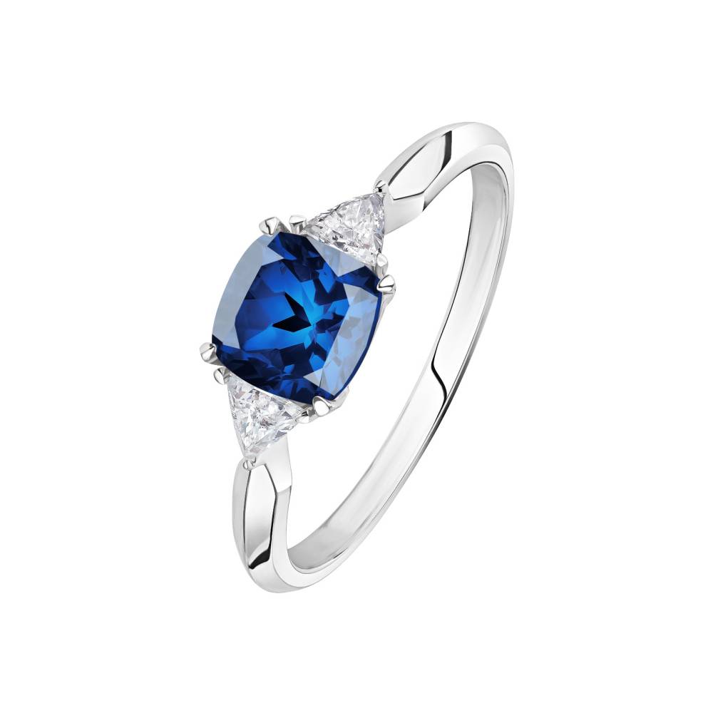 Ring White gold Sapphire and diamonds Kennedy 2