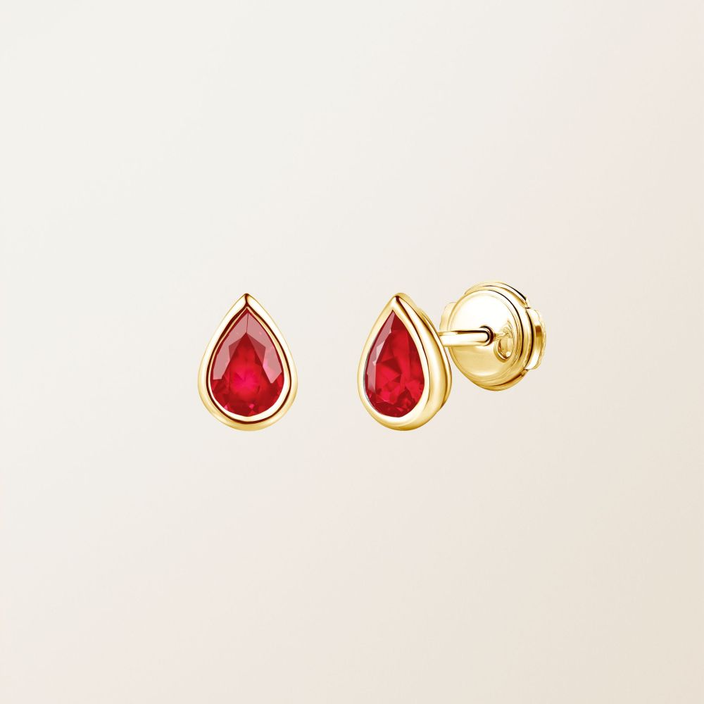 Boucles d'oreilles Or jaune Rubis Gemmyorama 2