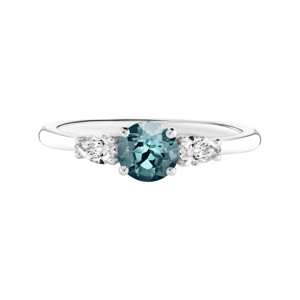 Ring Weißgold Saphir Blau Grau und diamanten Little Lady Duo de Poires 2