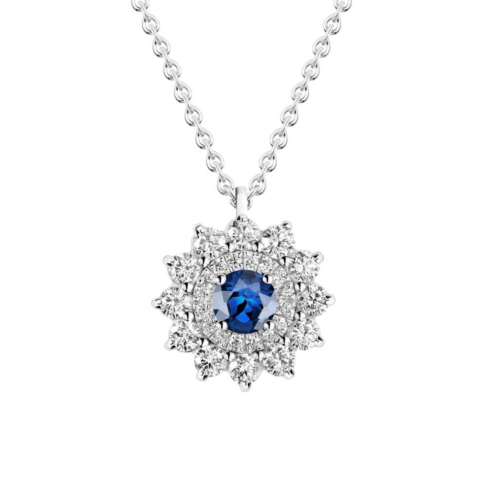 Pendant White gold Sapphire and diamonds Lefkos 2