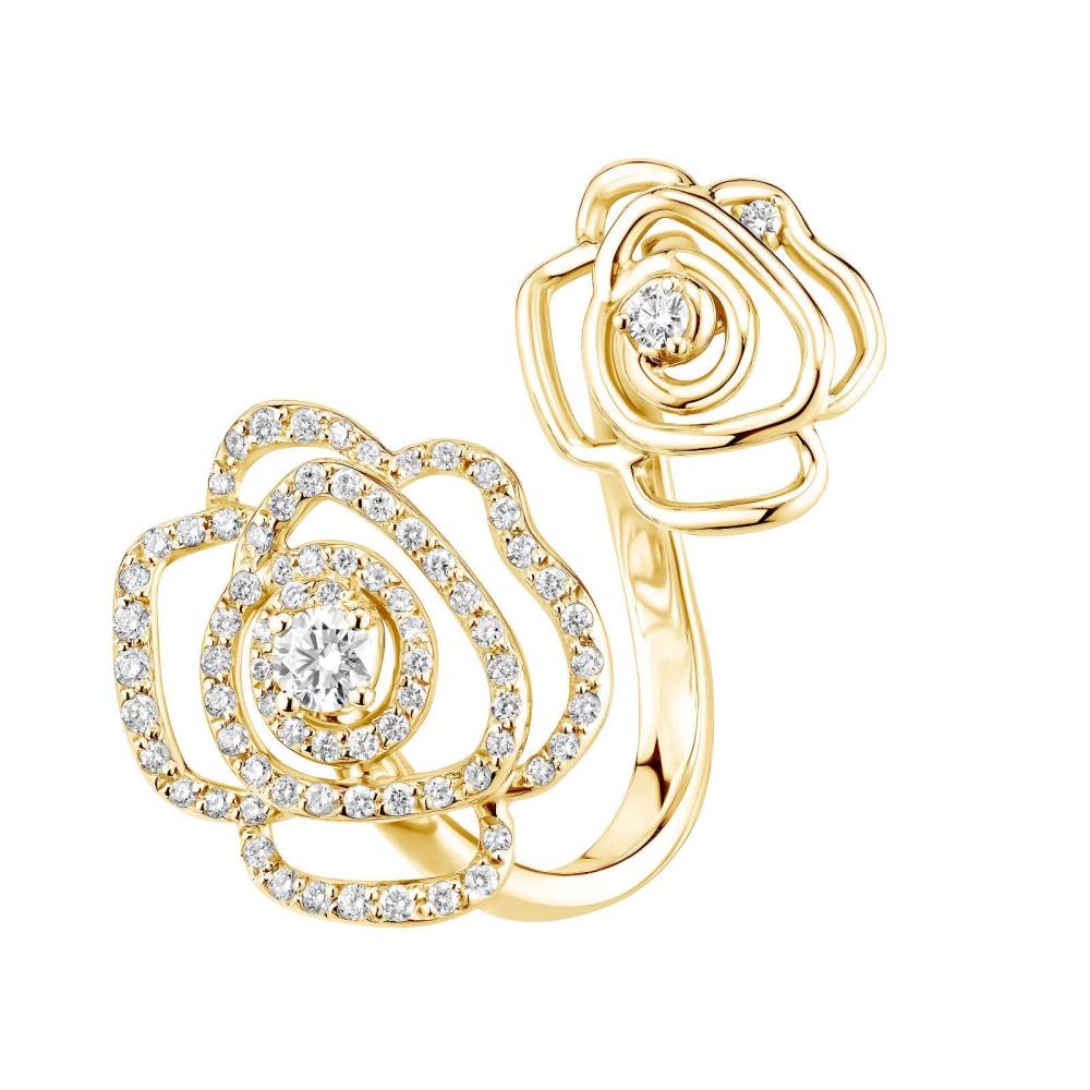 Ring Gelbgold Diamant PrimaRosa Duo de Roses 2