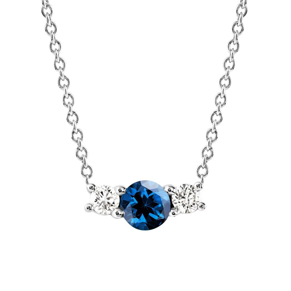 Pendentif Or blanc Saphir et diamants Lady Duo 2