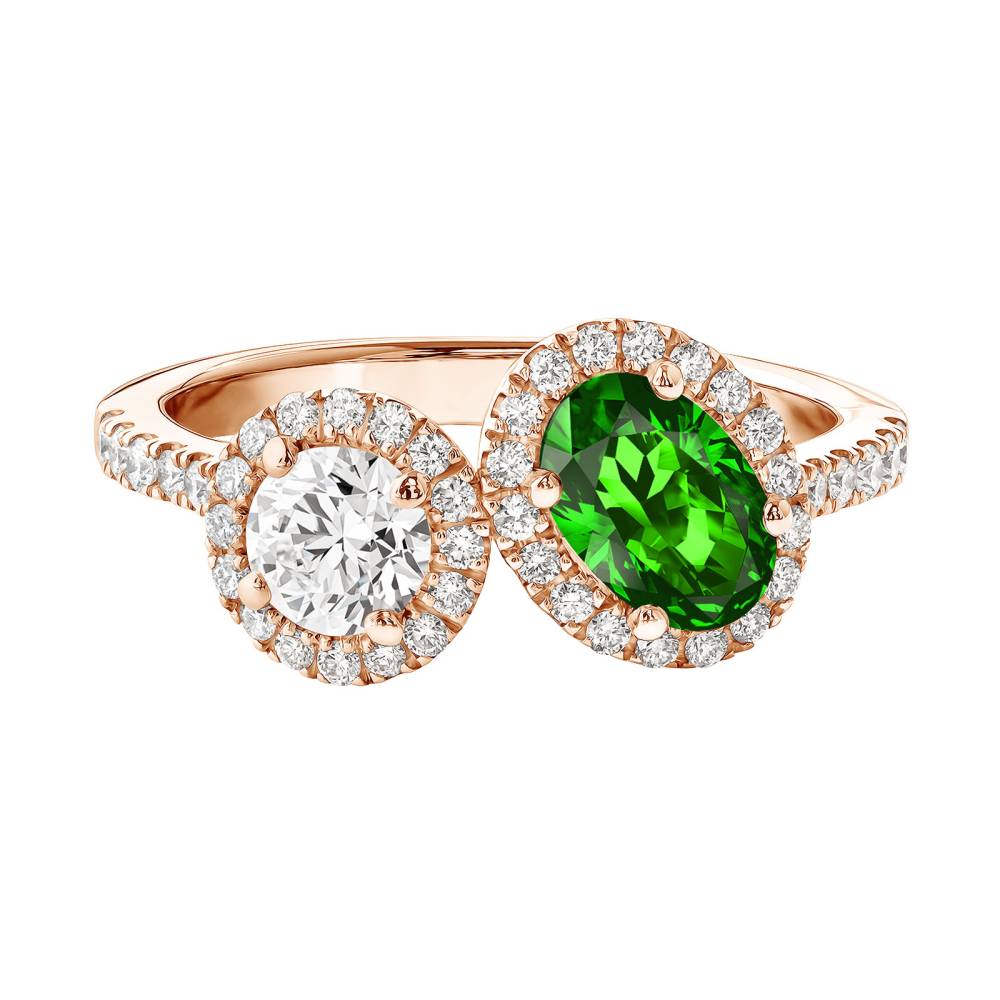 Ring Rose gold Tsavorite and diamonds AlterEgo Ovale L 2