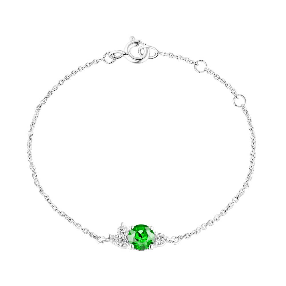 Bracelet White gold Tsavorite and diamonds Baby EverBloom 2