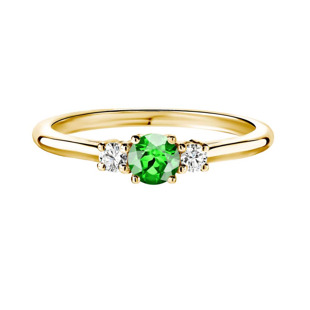 Ring Yellow gold Tsavorite and diamonds Baby Lady Duo 2