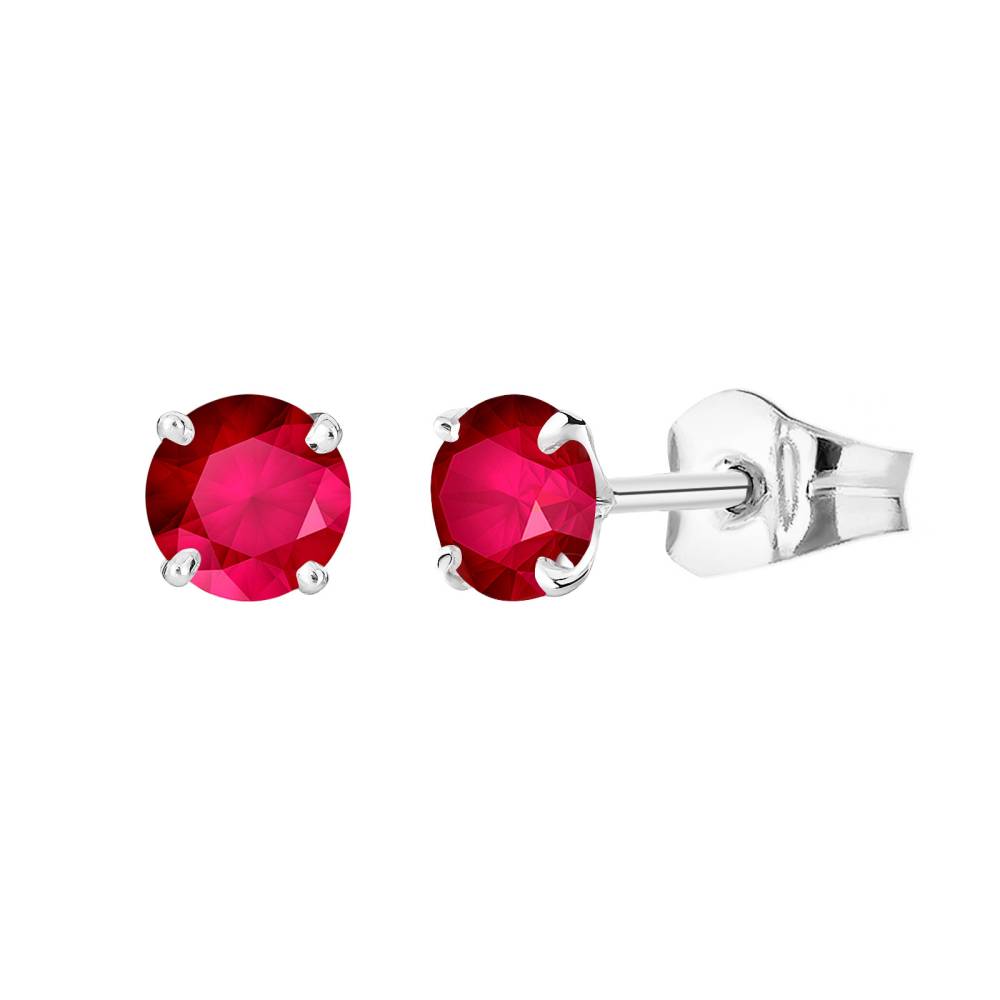 Boucles d'oreilles Or blanc Rubis Lady XL 2