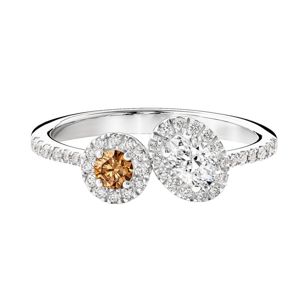 Ring Weißgold Cognac-Diamant und diamanten AlterEgo Ovale 2